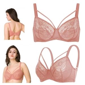 HSIA Minimizer Unlined Non-Padded Full Figure Underwire Lace Bra 34DDD